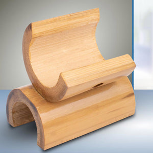 Bamboo Half Moon Phone Stand with Mobile Charging