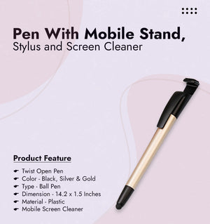 4 in 1 Pen with Mobile Stand with Stylus