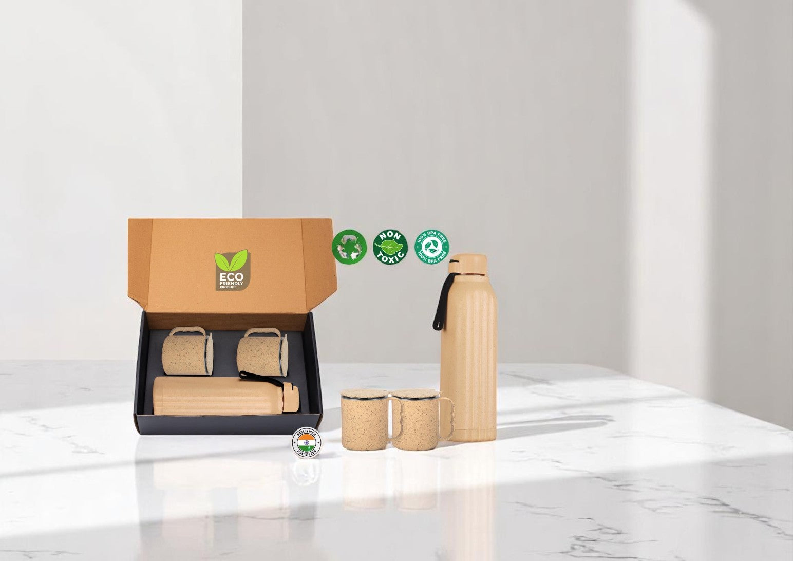 Eco Friendly Insulated Steel Wheat Fiber Bottle