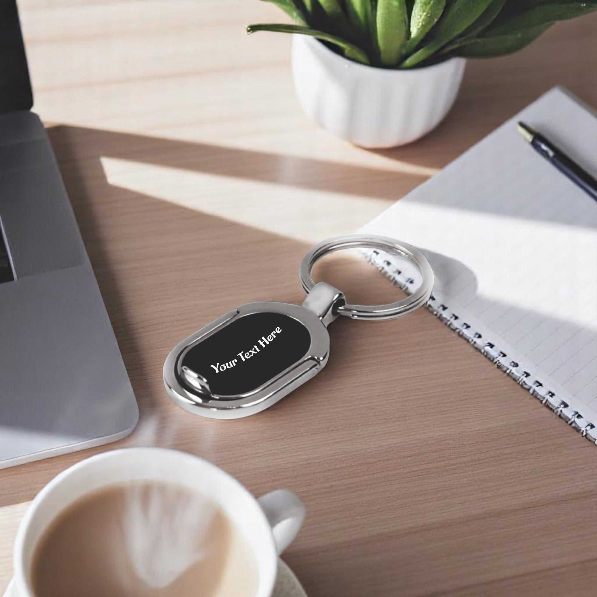 Oval Keychain with Phone stand