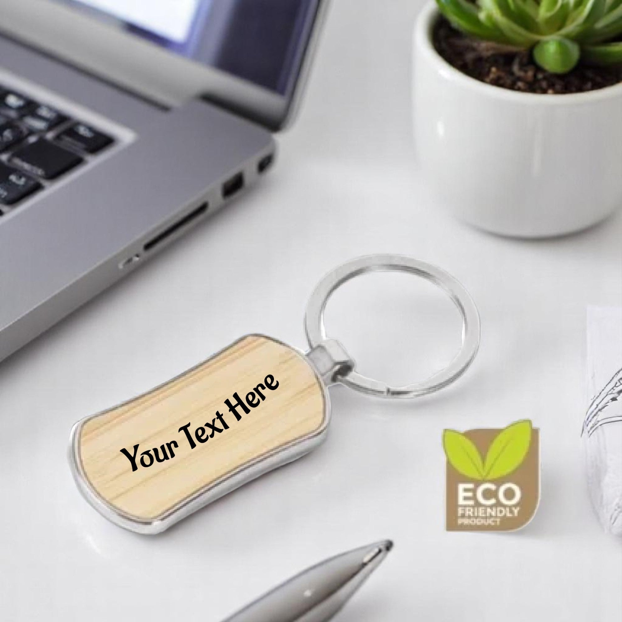 Bamboo Metal keychain