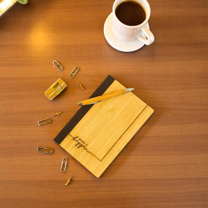 Bamboo A5 size notebook in natural finish