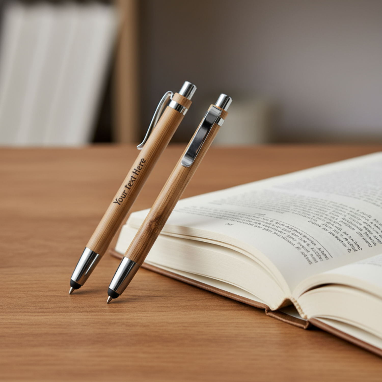 Triangle Bamboo pen with stylus