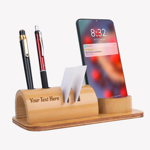Bamboo Phone Stand with Functionality