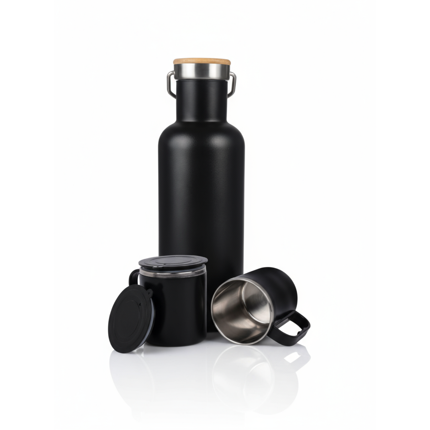 EcoVault Vacuum Flask with 2 Stainless steel cups in Gift box
