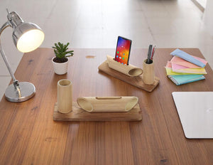 Bamboo Tumbler with Music Amplifier for Smartphones