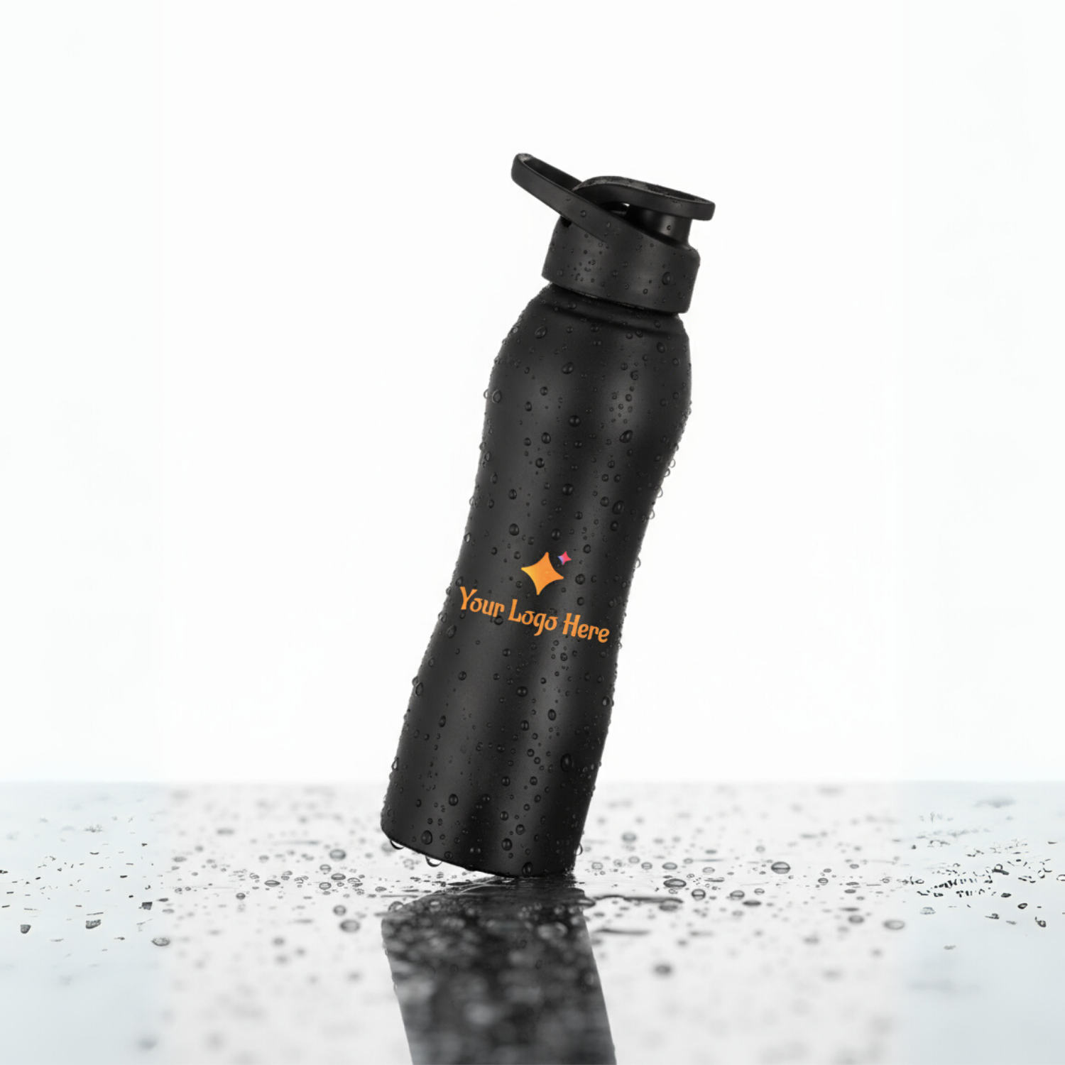 Curvy Steel Colored Bottle