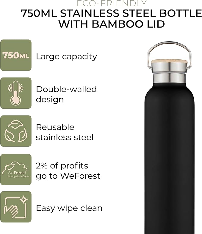 EcoVault Vacuum Flask with 2 Stainless steel cups in Gift box