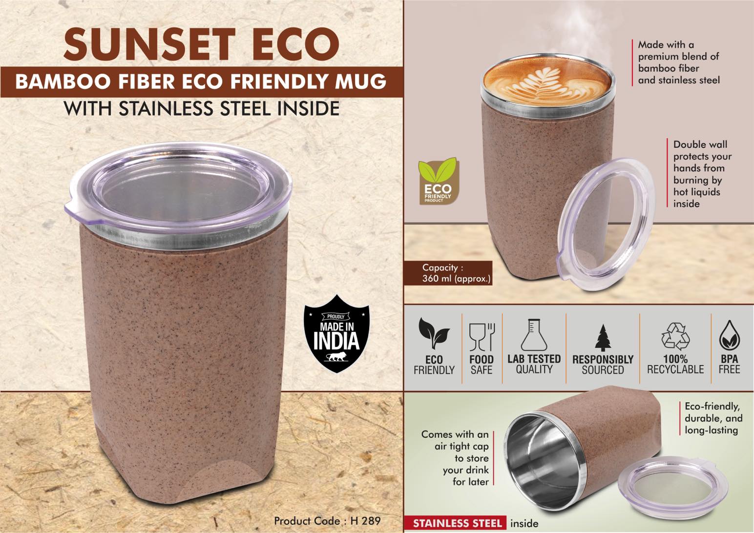 Bamboo Fiber Eco Friendly Mug