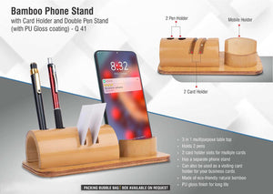 Bamboo Phone Stand with Functionality