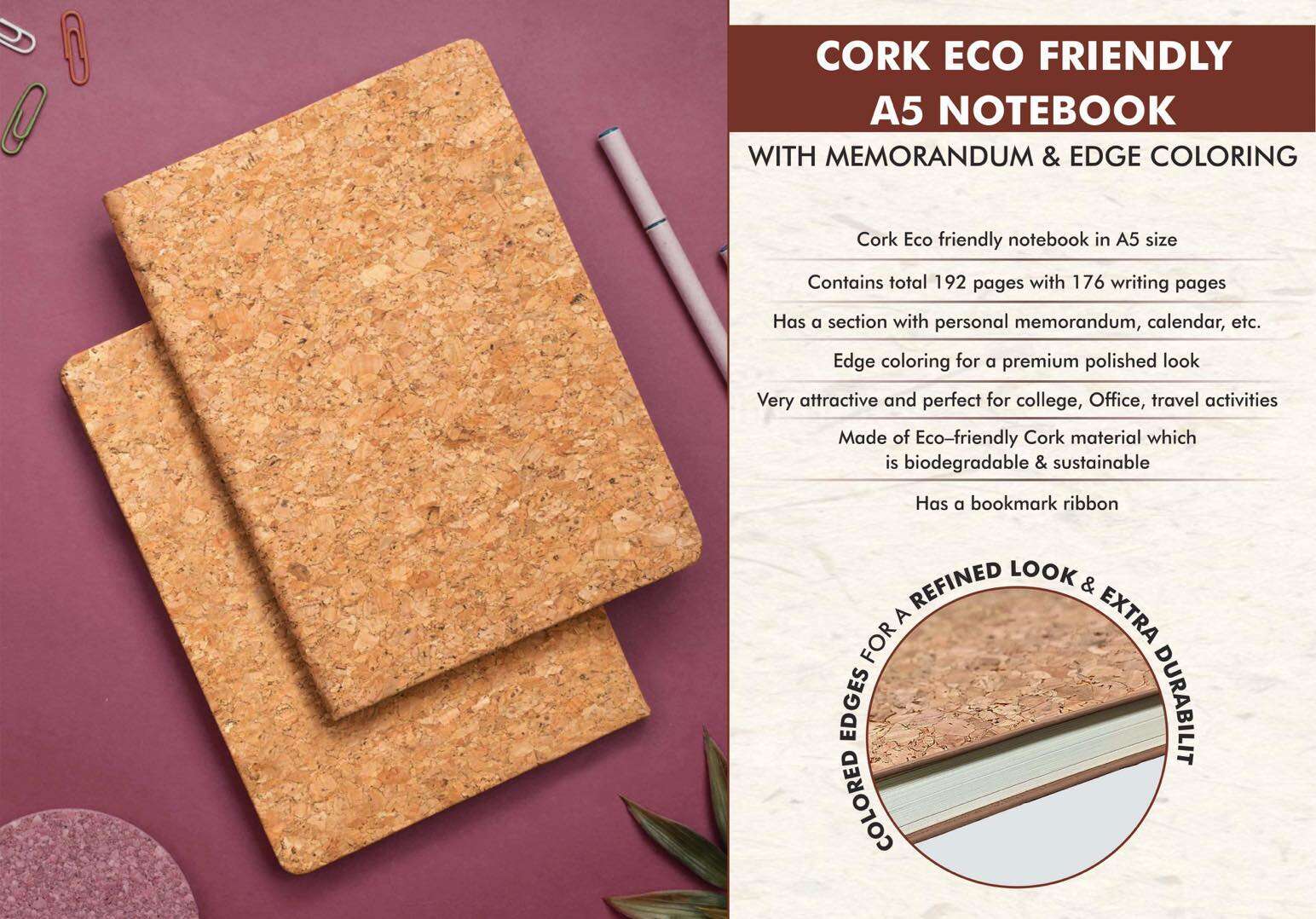 Cork Eco friendly A5 notebook