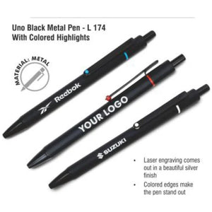 Uno Black Metal Pen