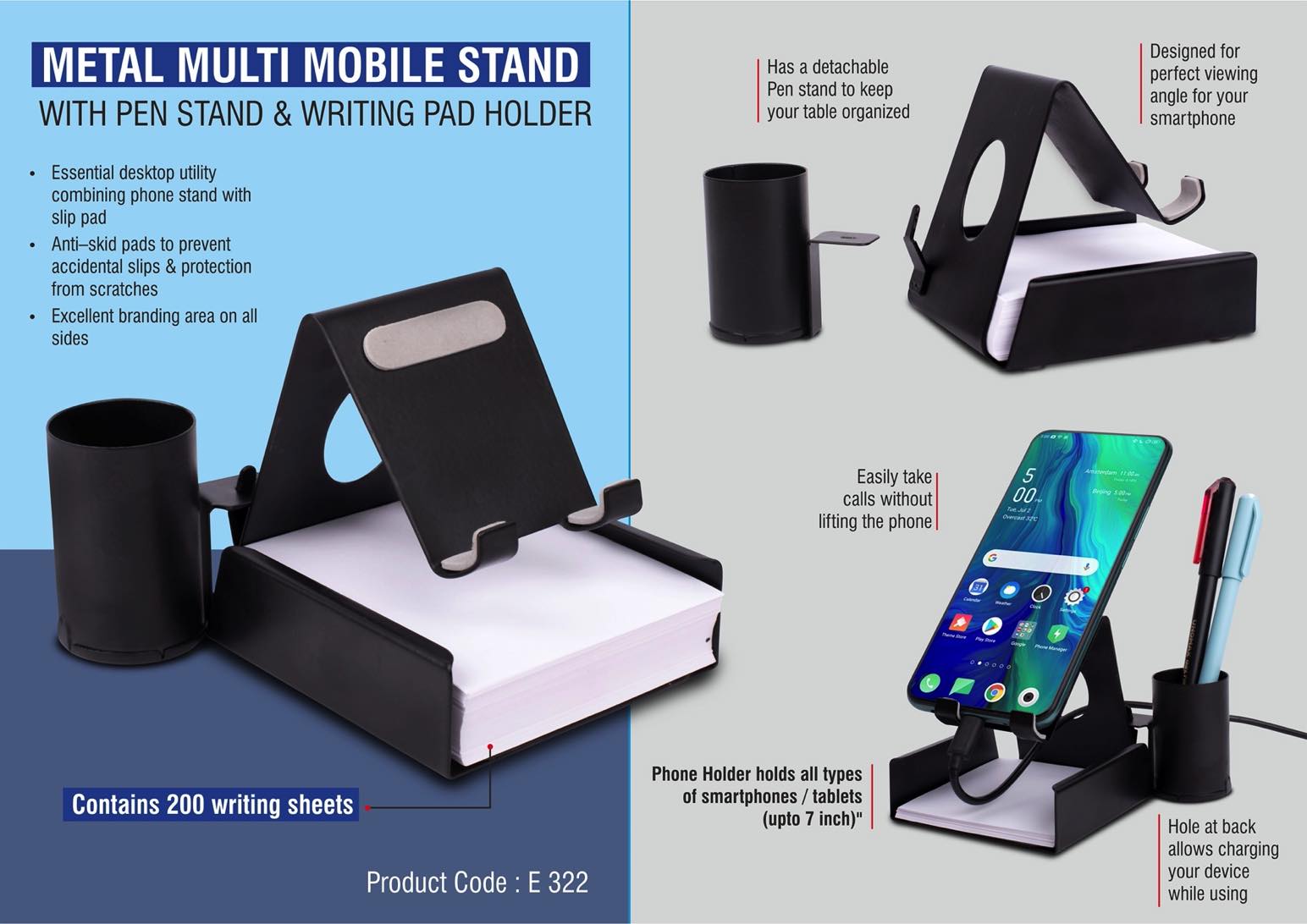 Metal Mobile Stand with Functionality