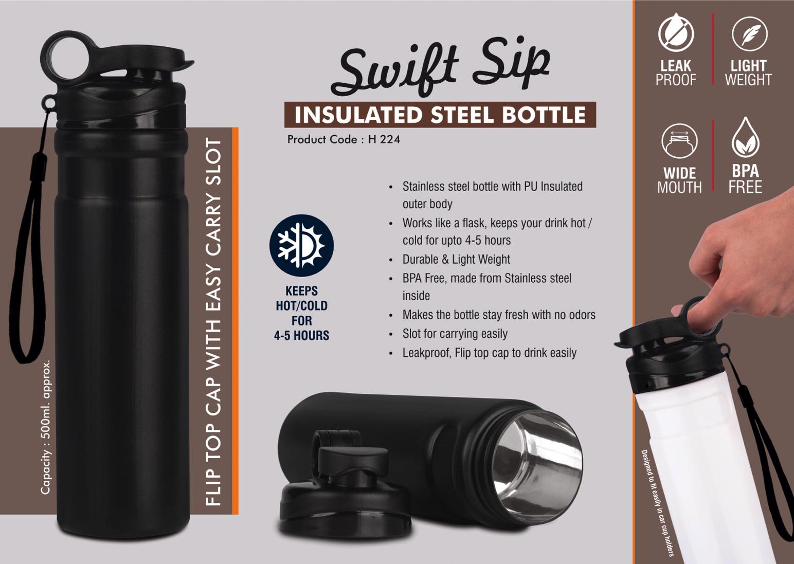 SwiftSip Insulated Steel Bottle